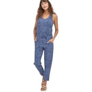 Patagonia Fleetwith Stretch Monkey Flower Current Blue Overall Romper
